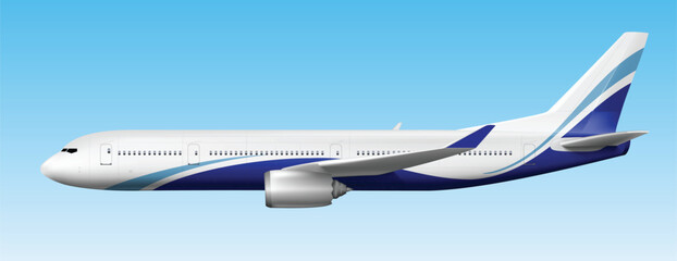 modern plane side view art vector © Haji