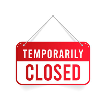Temporary Closed Notice Signboard Vector Illustration