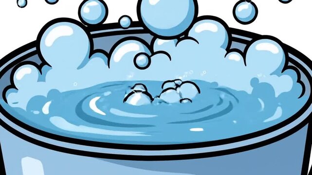 Bubble Bucket: Cartoon Illustration of Soapy Water