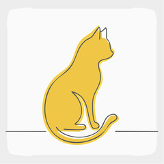 Cute black cat and dog cartoon vector illustration silhouette with a golden crown design symbol