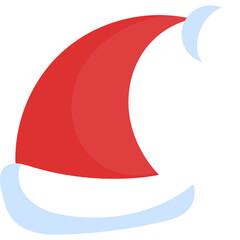 Classic red Santa hat illustration representing Christmas celebration, suitable for holiday branding, festive icons, and winter designs.
