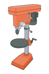 Drill press machine vector for workshop tools, industrial equipment, and precision drilling.