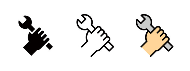 Obraz premium Icons representing maintenance, repair, wrench, etc.