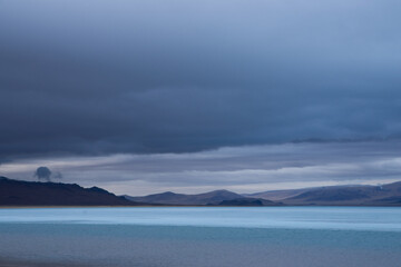 Fototapeta premium Mountain lake covered with ice