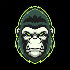 Fierce Gorilla Mascot Logo Vector Illustration for Esports and Gaming Teams
