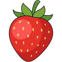 Illustration of a Fresh Red Strawberry