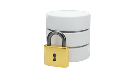 Database Protected by Padlock: Data Security Concept