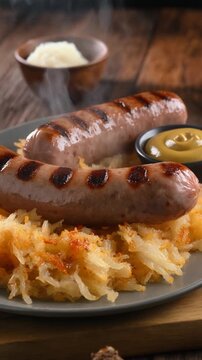 Bratwurst mit Sauerkraut