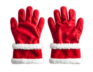 Pair of Red Santa Style Winter Gloves.