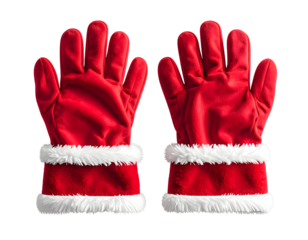 Pair of Red Santa Style Winter Gloves.