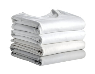 Stack of Folded White Cotton Towels Neatly Piled.