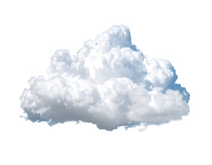 Fluffy Isolated White Cumulus Cloud Floating Alone.