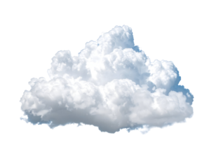 Fluffy Isolated White Cumulus Cloud Floating Alone.