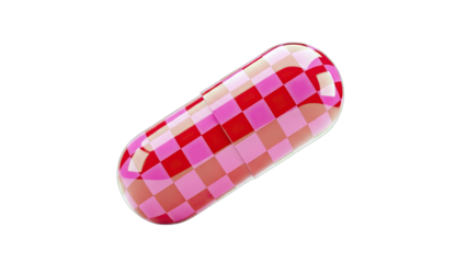 Checkered Capsule Isolated on White Background