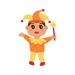 Cute Kawaii King Momo Carnival Character Vector Illustration