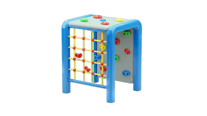 Climbing Frame with Holds and Netting in Playground