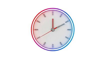 Clock Showing Time Passing on White Background