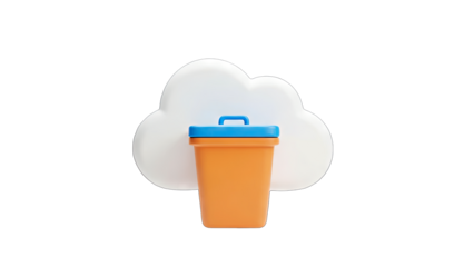 Cloud Data Trash Can Concept