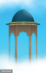 abstract islamic background illustration with dynamic shapes composition