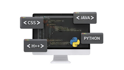 Coding Languages Displayed on Computer Screen