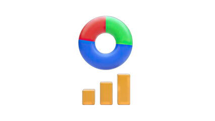 Colorful Pie Chart and Bar Graph Representing Data Analysis