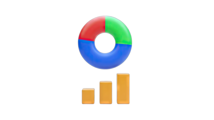Colorful Pie Chart and Bar Graph Representing Data Analysis