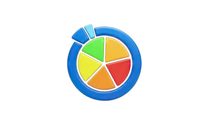 Colorful Pie Chart Icon on White Background