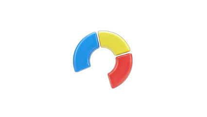 Colorful Pie Chart Segments on White Background