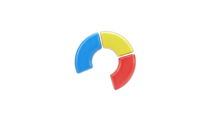 Colorful Pie Chart Segments on White Background