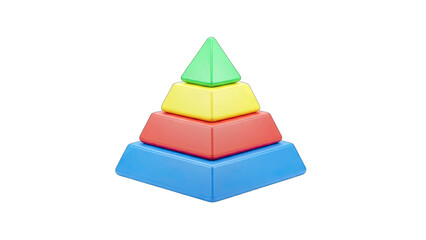 Colorful Pyramid Toy on White Background