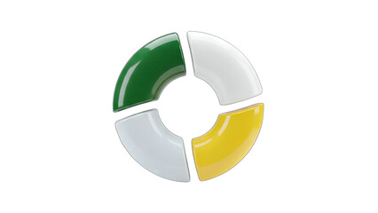 Colorful Segmented Circle Graphic on White Background