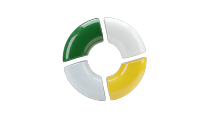 Colorful Segmented Circle Graphic on White Background