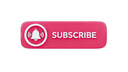 Subscribe Button with Bell Icon on White Background