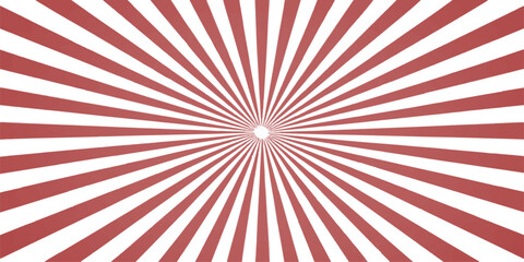 Retro red sunburst vector illustration with grunge texture and vintage color rays pattern