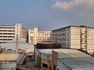 Fototapeta premium industrial buildings and factories in a city