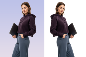 Backend developer and database administrator holding a computer prepares to execute complex server maintenance for a remote technology startup looking for reliable software engineering expertise