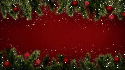 christmas background with red balls