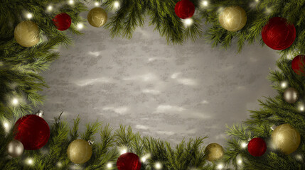 christmas background with christmas tree and balls