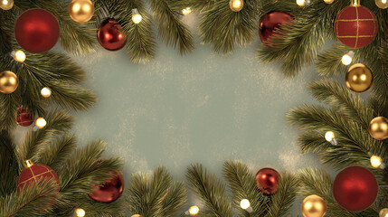 red christmas background with christmas tree