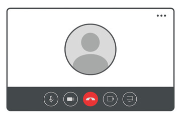 Video Call Interface With User Icon And Call Controls On Dark Background Digital Communication Concept For Online Meetings And Virtual Conferences