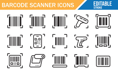 Mobile scanning and product label line art set.