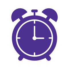 Alarm clock icon in purple color