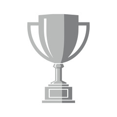 Silver trophy icon on white background