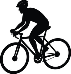 Fototapeta premium Bicycle riding silhouette silhouette vector illustration.