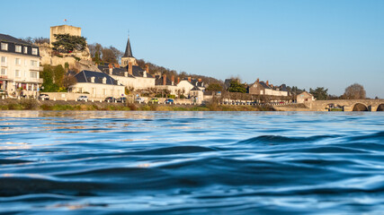 Montrichard old french town  photographed from the surface