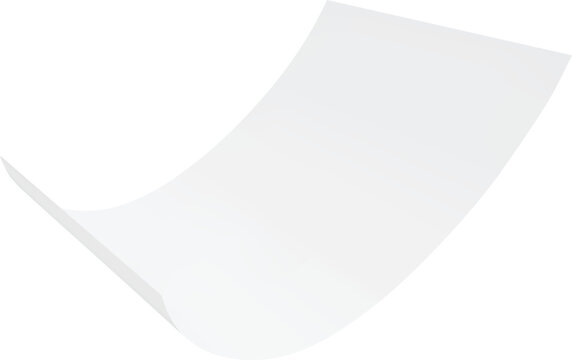 Realistic white paper flying in air, vector paper sheet, clear page document blank, letter or note floating on the wind