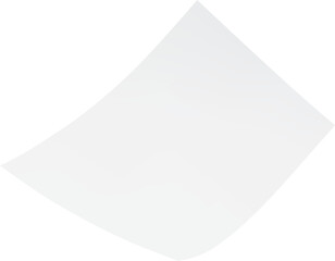 Flying white paper sheet, vector realistic scattered clear page office document blank, letter or note floating in air