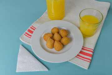 Minimalist brazilian coxinha still life