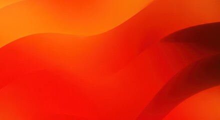 Red and orange abstract waves in a gradient background.