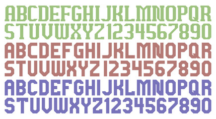 Set of dotted alphabet concepts isolated on white. Vector illustration.